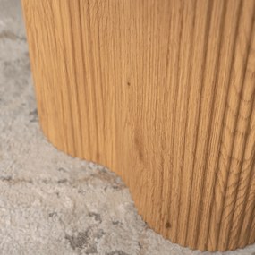 Stolik Kawowy ARION 60 cm Okrągły Dąb z Ryflami Nowoczesny Loft
