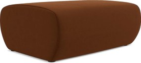 Pufa - z tkaniny welwetowej - terakota - NANEA