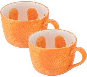 Altom Zestaw ceramicznych kubków jumbo Tropicanapomarańczowych 470 ml, 2 szt.