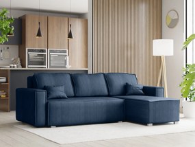 Narożnik SMART COSARO w kolorze granatowym, dwustronny + 2 poduszki GRATIS