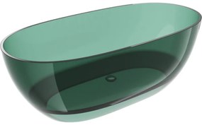 Mexen Pure teal wanna wolnostojąca transparentna 170 x 80 cm, korek chrom - 58071708011