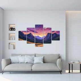 Obraz - Fioletowy krajobraz (125x70 cm)
