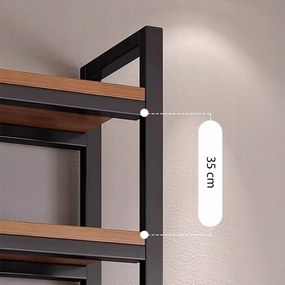 Pionowa biblioteczka z dolną szafką – 190x80x30 cm, styl industrialny