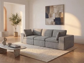 Kanapa 3-osobowa modułowa  z szarej tkaniny CORTOLINE