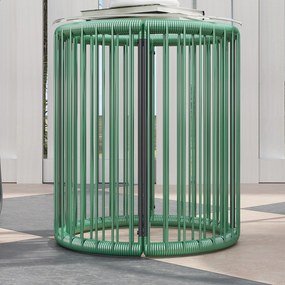 Outsunny 3-częściowy Zestaw Mebli Zewnętrznych, 1 Stół, 2 Krzesła, Blat z Szkła Hartowanego, Rattan Tworzywa Sztucznego na Stalowej Ramie, Miękkie Poduszki, Kolor Zielony