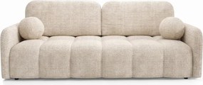 Sofa ZEN Rozkładana Dwuosobowa Beżowa Szenil Japandi