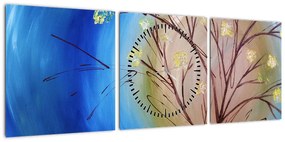Obraz - Drzewo zakrywające słońce (z zegarem) (90x30 cm)