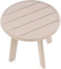 Okrągły aluminiowy stolik, beżowy