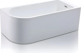 Narożna wanna - 240L - 170 x 75 x 58cm - Biały - Narożnik prawostronny - ANIKA