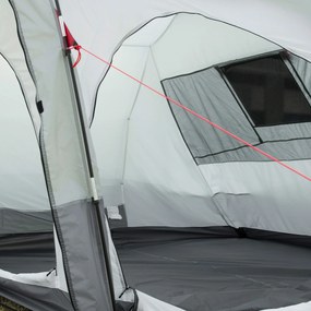 Outsunny Namiot Tunelowy Kempingowy dla 8 Osób z Sypialnią Szary 510x240x180cm Przestronny i Wygodny | Aosom PL