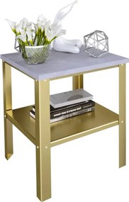 Nowoczesny stolik kawowy złoty + beton N3-D03