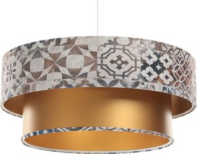 Złota lampa wisząca z welurowym abażurem - S433 S4-N63