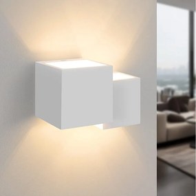 NETTLIFE Nowoczesna lampa ścienna G9 White Plaster do korytarza, schodów, w górę i w dół