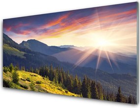 Szkło Dekoracyjne do Kuchni Panorama Gór O Poranku