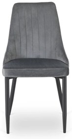 Zestaw Stół Okrągły Rozkładany HARRY 102-142 cm Dąb Artisan/Czarny i 4 Krzesła Tapicerowane BARI Szare Nowoczesne