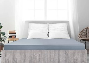PrzytulneMieszkanie.pl Prześcieradło jersey z bawełny mako LUXORA 90x200 cm jasnoszare