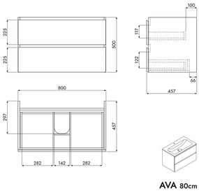 Szafka podumywalkowa AVA 80 cm