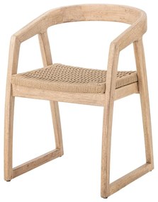 Krzesło z litego drewna kauczukowego w naturalnym kolorze Serrone – Bloomingville