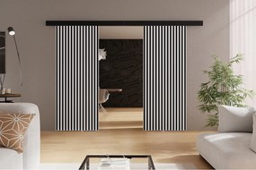 Emporius drzwi naścienne 150 cm Belor Duo - nowoczesne drzwi z imitacją lameli, drzwi naścienne białe