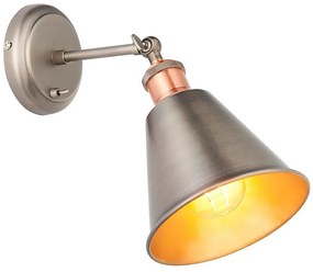 Endon 92866 - Ścienny kinkiet punktowy HAL 1xE27/10W/230V matowy chrom/miedziany