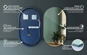 Lustro dekoracyjne owalne z podświetleniem LED