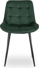 Zestaw Stół Okrągły Rozkładany HARRY 102-142 cm Dąb Craft/Czarny i 4 Krzesła Tapicerowane CHRIS Zielone Nowoczesne