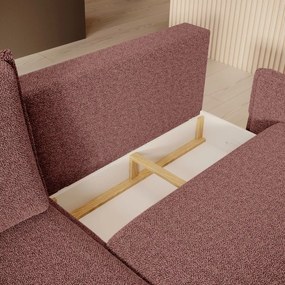 Narożnik GLOSSY z funkcją spania Prawostronny zestaw z poduszkami wolnostojący tkanina BUBBLE 09 WERSAL