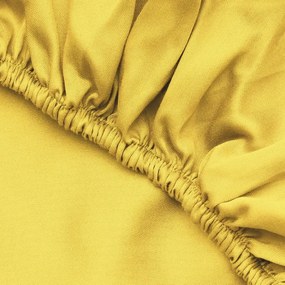 Żółte bawełniane prześcieradło z gumką 140x200 cm – Mijolnir
