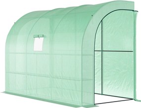 Outsunny Szklarnia ogrodowa z pokrywą z folii, odporna na UV, 3 poziomy, drzwi na zamek błyskawiczny, Zielona