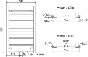Mexen Uran grzejnik elektryczny 800 x 500 mm, 300 W, chrom - W105-0800-500-2300-01