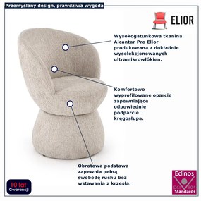 Nowoczesne beżowe krzesło obrotowe P3-K57
