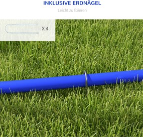 Zestaw Agility PawHut dla Psów, Trening dla Początkujących, 4 Łuki, z Torbą Transportową, Niebiesko-Żółty, 88 x 64 x 95 cm