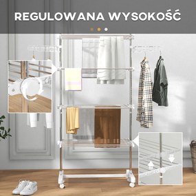 HOMCOM Suszarka na pranie wieżowa mobilna Składane skrzydła boczne 3 lub 4 poziomy Praktyczna i oszczędzająca miejsce | Aosom PL