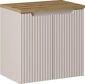 Szafka podumywalkowa 2-drzwiowa Nova 60 cm z blatem, kaszmir mat/dąb coast evoke