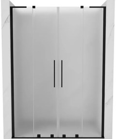 Mexen Velar L Duo drzwi prysznicowe rozsuwane 140 cm, szron, czarne - 871-140-003-32-70