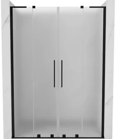 Mexen Velar L Duo drzwi prysznicowe rozsuwane 140 cm, szron, czarne - 871-140-003-32-70