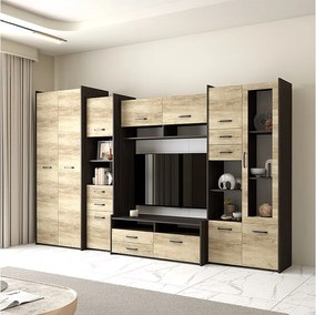 MOKKA S 310 cm, regał ścienny, dąb Canterbury