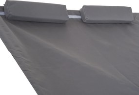 Outsunny Podwójny Leżak Ogrodowy z Dachem Stalowy Składany Szary 200x170x134cm | Aosom PL