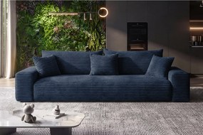Sofa Wielofunkcyjna Cordo z Pojemnikiem w Granatowym Welurowym Aksamicie 265 cm - Sofiland