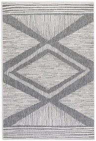 Dywan dwustronny zewnętrzny Gemini romby szaro-kremowy 160 cm x 230 cm