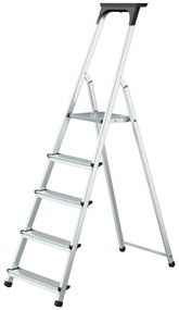 Drabina domowa jednostronna Domo Z 1x5 125kg z półką 176cm MOTIVE