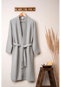 Szary szlafrok muślinowy w rozmiarze S/M Kimono – Foutastic