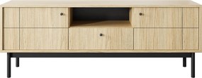 Szafka pod telewizor w stylu loft Japandi RTV154, dąb linea
