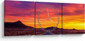 Obraz - Droga (z zegarem) (90x30 cm)