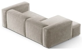 Beżowy sztruksowy narożnik (lewostronny/z szezlongiem) Bergano – Cosmopolitan Design