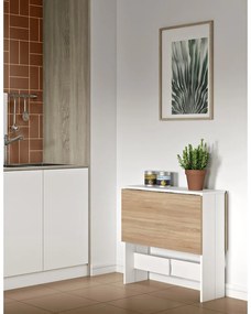 Rozkładany stół z blatem w dekorze dębu 76x28 cm Papillon – TemaHome