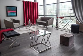 Tapicerowana pufa z ozdobnym siedziskiem Lori Velvet