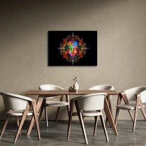 Obraz - Popiersie Buddy w neonowych kolorach (70x50 cm)