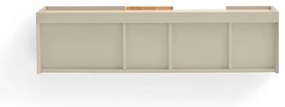 Beżowo-naturalna niska komoda w dekorze dębu 110x23 cm Otto – Teulat