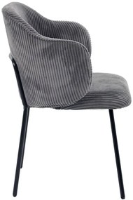 Szare sztruksowe krzesło tapicerowane W6-P42